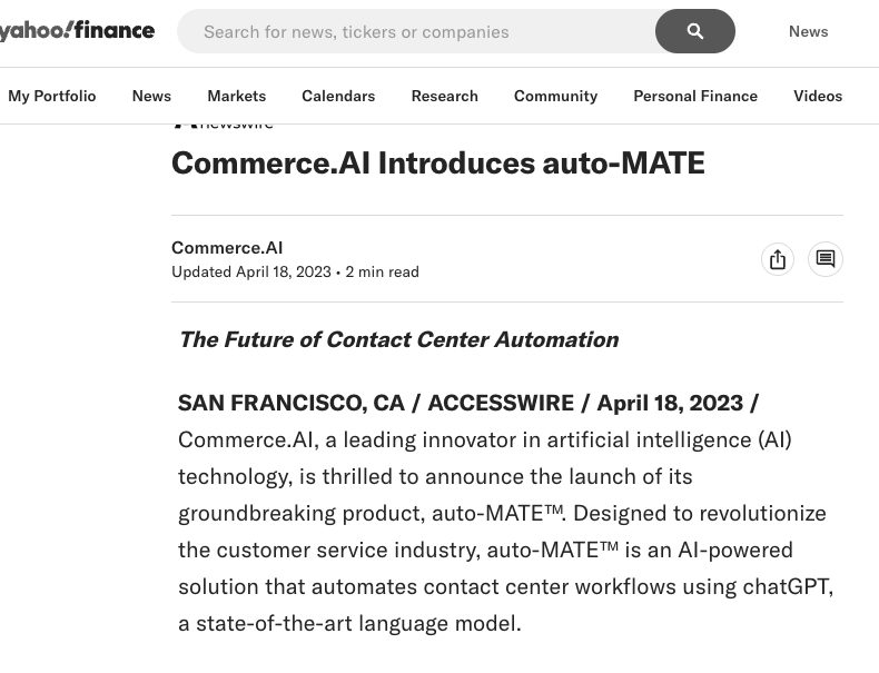 Commerce.AI introduces auto-MATE