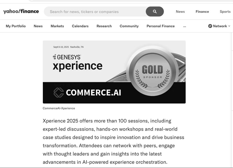 Genesys Xperience 2025, Gold award
